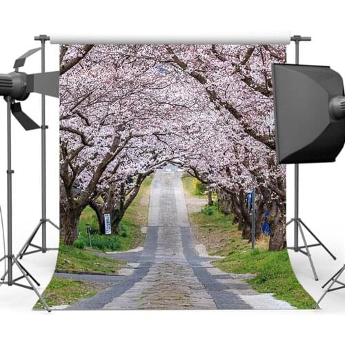 Mehofoto Cherry Tree Photo Shoot Backdrop for Pictures Travel Path Background for Professional Studio S-3135