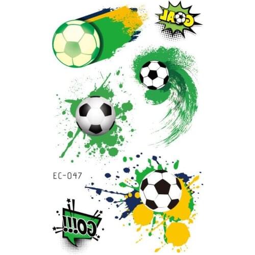 Boy Child Temporary Tattoo Sticker Go Play Football Design Body Art Tatoo Motion Hands Foot Waterproof Fake Tattoo Sticker