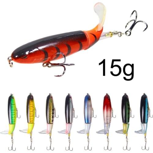 XY-507 Popper Fishing Lures 13g15g 10cm Luya Propeller Tractor Hard Bait Floating Water Pencil Crankbaits Artificia Tackle