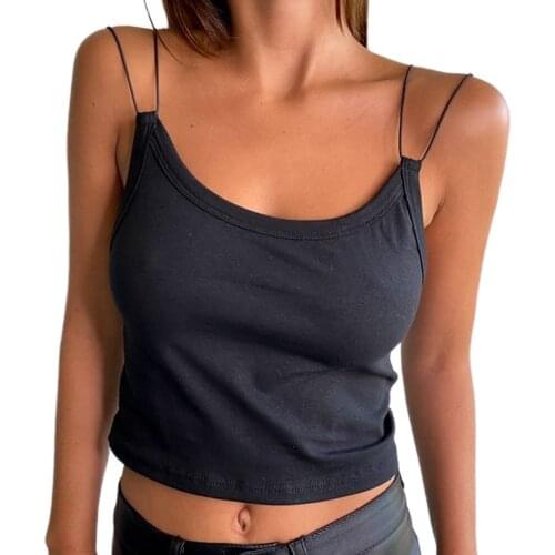 Womens Sexy Double Shoulder Camisole U-Neck Slim Sleeveless Vest Top Suitable for Casual Occasions (S/M/L/XL)