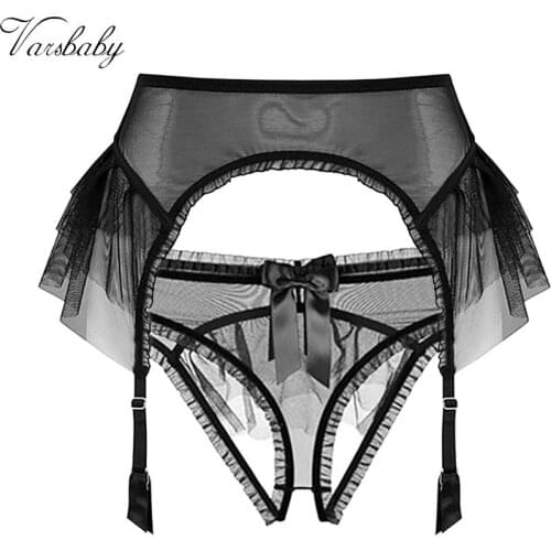 Varsbaby Ladies Sexy Light Yarn Belt+Panty 2pcs