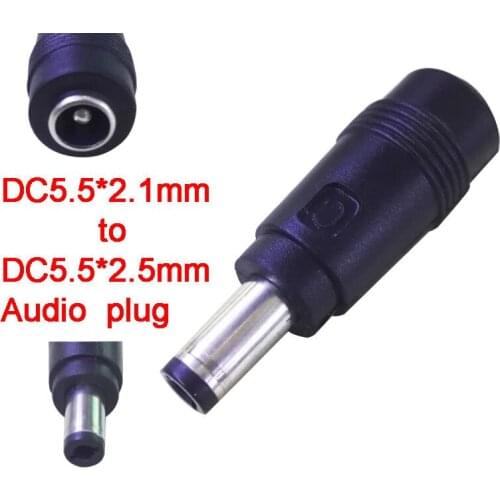1Pcs Straight New DC5.5*2.5mm audio Male to DC5.5*2.1mm Female Laptop Power Adapter Connector Notebook Charger Jack