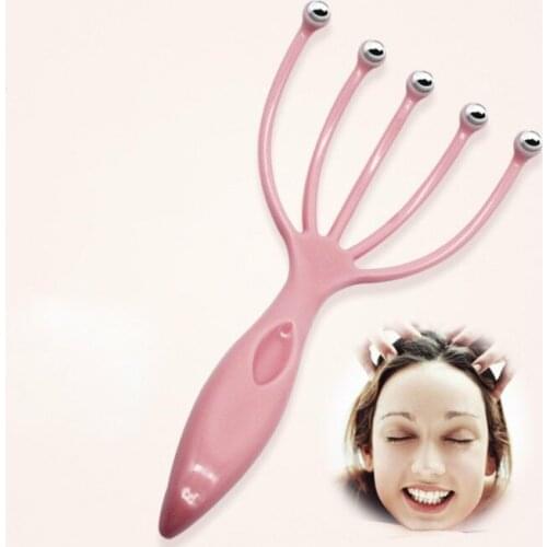 1Pcs Five Finger Relax Massager Head Hair Held SPA Scalp Neck Stress Release Head Physician Steel Ball Massage Relaxation
