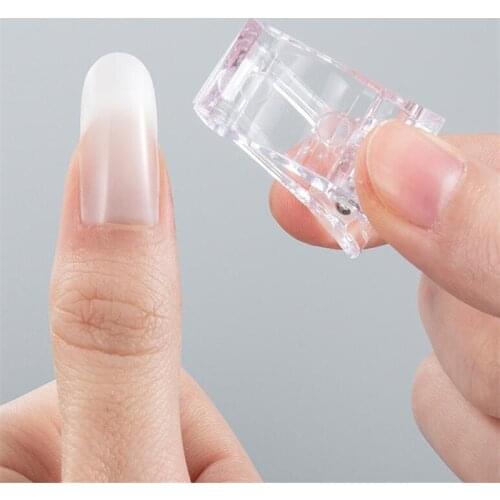 10Pcs Plastic Transparent Gel Quick Building Nail Tips Clips Fingernail Extension UV LED Builder Clamps Nail Art Tool