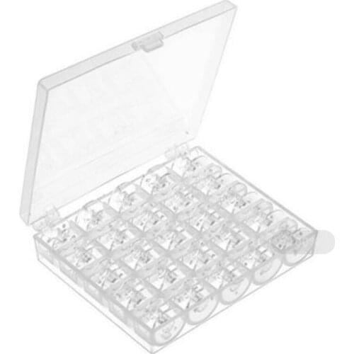 125 Pieces Clear Plastic Sewing Machine Bobbins with 5 Storage Case for Brother Singer Babylock Janome Kenmore