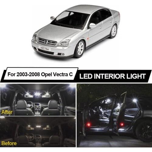 13pcs White Canbus LED Bulbs Interior Light Kit For 2003-2008 Opel Vectra C GTS Saloon Estate Dome Map License Plate Lamp