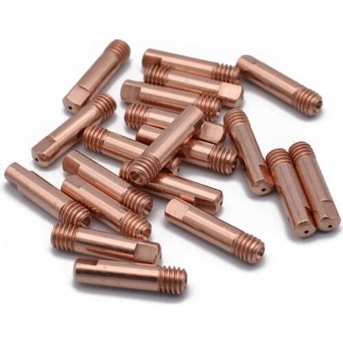 20pcs 15AK MB15 MAG MIG Welding Torch Contact Tips M6x25mm 0.6mm / 0.8mm / 0.9mm / 1.0mm / 1.2mm