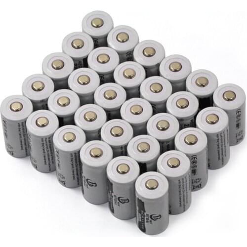 30pcs / lot 3.7V 2200mAh CR123A rechargeable lithium battery, 16340 LED Flashlight Lithium Battery