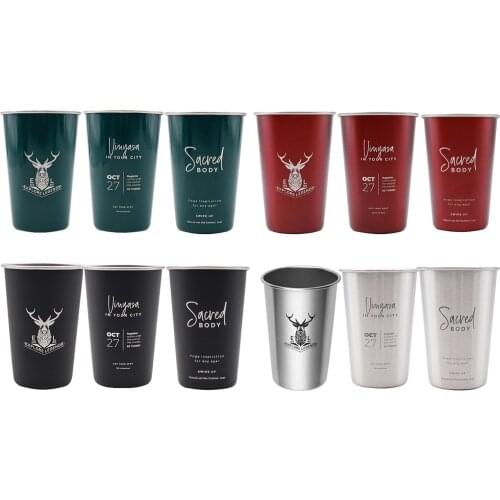 500ml Rust-proof Cold Drinks Ice Tea Beer Mug Cup Stainless Metal