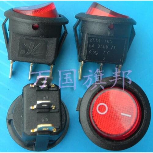 6A 250VAC diameter:20mm 3P rockey Switch / circular switch red key with light below square