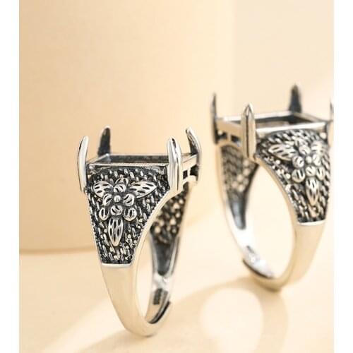 9*13mm 925 STERLING SILVER Semi Mount Bases Blanks base blank Pad rings ring Setting set diy jewelry A5627