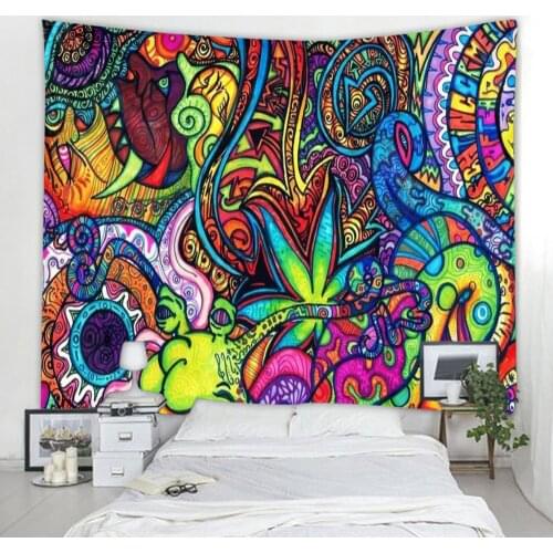 Abstract 3D mandala printed polyester tapestry scene layout hanging cloth can be customized factory direct sales