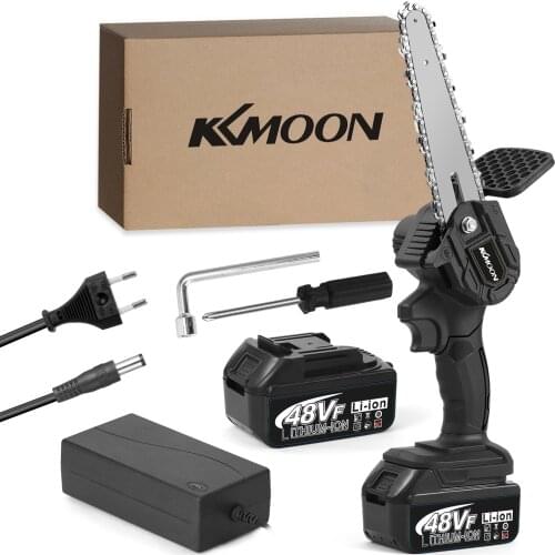 KKmoon 6 Inch 48VF Electric Infinitely Variable Speeds Pruning Saws Rechargeable Small Wood Spliting Brush Chainsaw
