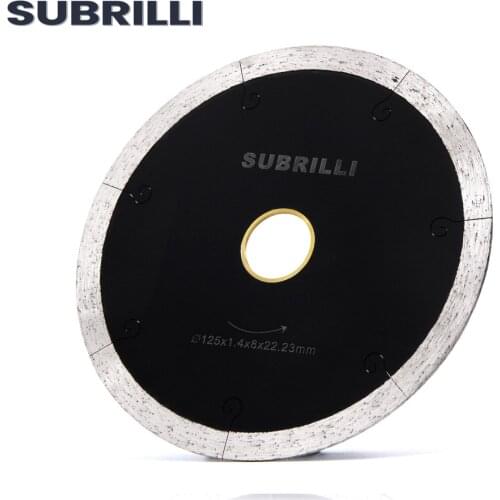 SUBRILLI Super Thin Diamond Circular Saw Blade 5" Disk for Bulgarian 125mm Tile Marble Ceramic Cutting Disc for Angle Grinder