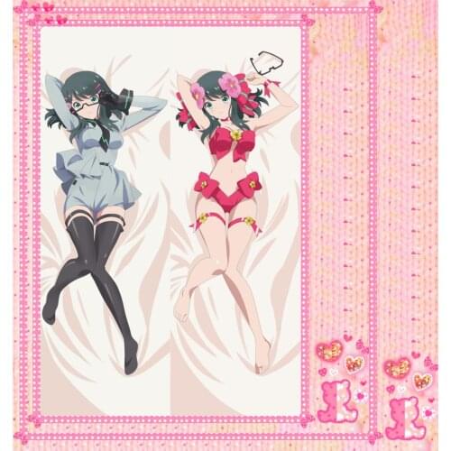Anime Cartoon Luck Double Bolster Hugging Pillow Case Cover Pillowcase Peach Skin 2 Way / WT No.62003