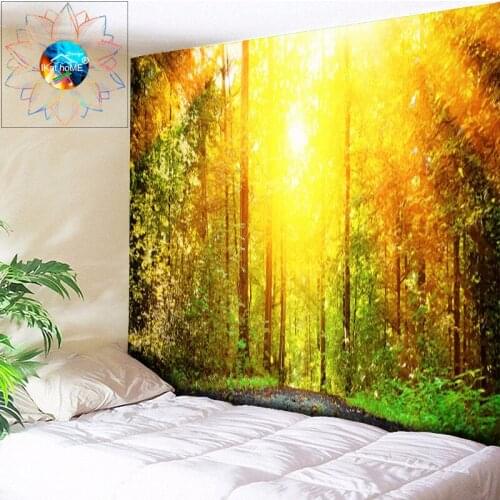 Boho Decor Wall Tapestry Psychedelic Sun Forest Tapestry Hippie Indian Mandala Wall Hanging tapiz pared tela Beach Throw Rug New