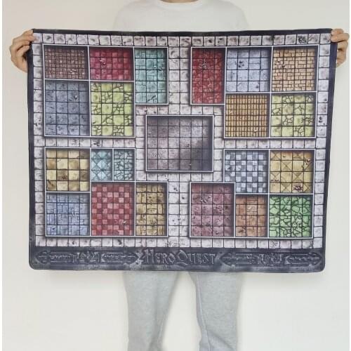 Custom Big Playmat HeroQuest 815x650 with Stitched Edges (Locked Edges Big Mousepad) Natural Rubber Board Games Pad