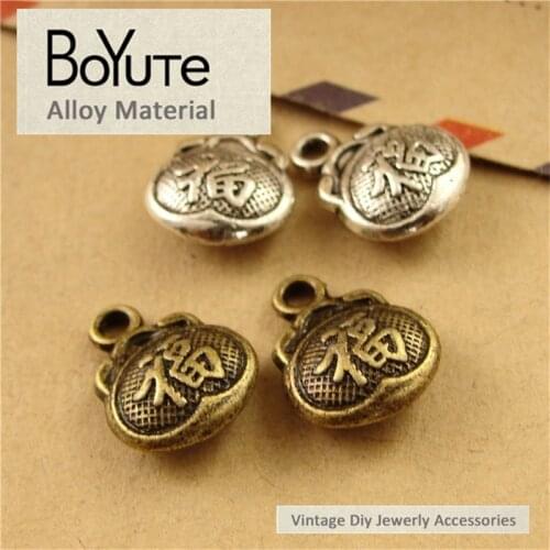 BoYuTe (100 Pieces/lot) 10*13MM Zinc Alloy Materials Antique Bronze Silver Plated Lucky Bag Charms Pendants Diy Jewelry Findings