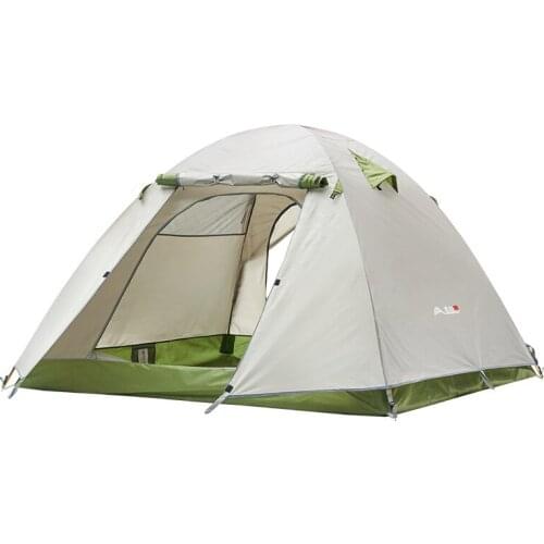Outdoor Camping Travel Tent BSwolf Double Layer 2 Person Thickening Rainstorm Couple Beach Sunscreen PU3000 Khaki Green
