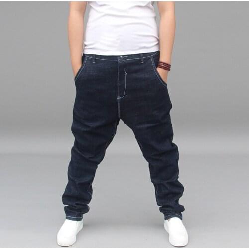 Vintage Fashion Men Jeans Black Blue Loose Japanese Fit Wide Leg Trousers Denim Harem Pants Hombre Streetwear Hip Hop Jeans Men