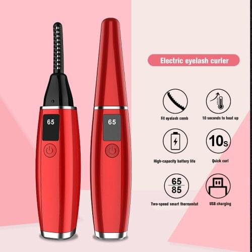 Electric Heated Eyelash Curler USB Rechargeable Makeup Curling Tool Long Lasting Thick Eye Lash Curler Beauty Lifting Eyelashes