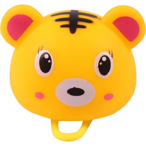 Mountain Road Bike Squeeze Horn Children Honker Helmet Light Bicycle Accessories (Little Tiger, Yellow)