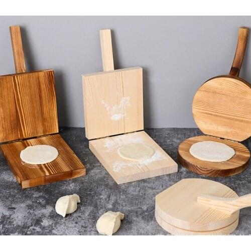 GXMA Wooden Dumpling Presser Wrapper Reusable Dough Pressing Tool Home Kitchen Baking