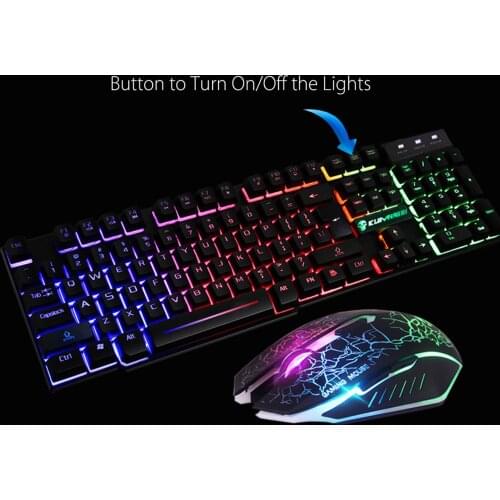 T6 Gaming Keyboard & Mouse& Pad Combo Rainbow RGB Backlit LED Mechanical Feel