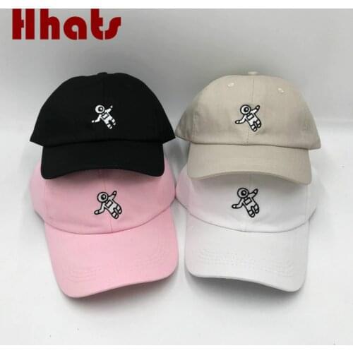 Unisex fashion embroidered astronaut dad hat cotton men baseball cap hip hop summer women snapback hat bone