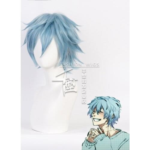 Shigaraki Tomura Blue Short Wig Cosplay Costume Boku no Hero Academia Heat Resistant Synthetic Hair My Hero Academia Party Wigs