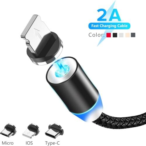 Magnetic Type C Micro USB Charger Cable Cord Fast Charging Cable For Samsung Galaxy S9 Plus S9 S8 Plus S8 Xiaomi Mi8 Mi 5X