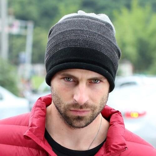 Fashion Winter Men Fleece Hat Men Skiing Beanies Cap Fleece Hats Warm Knitted Beanie Bonnet Gorros Invierno Cappelli