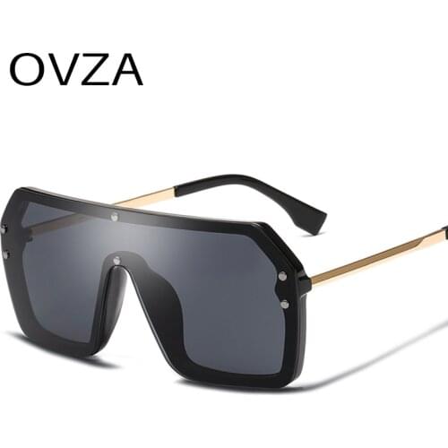 OVZA Rectangle Mirrored Sunglasses Men Fashion Women Sunglasses Brand Designer High Quality Big Eyeglasses UV400 S3058