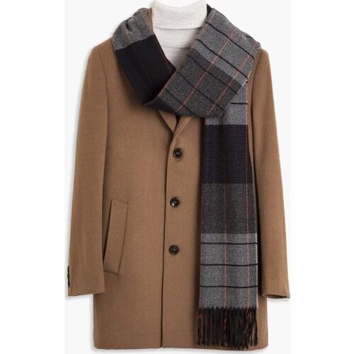 Hateko Men Wool Mix Slim Fit Coat