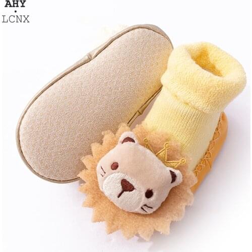 Newborn Baby Socks For Boy Girl Infant Warm Cartoon Animal Autumn Winter Spring Cotton Velvet Anti-slip Toddler Floor Socks