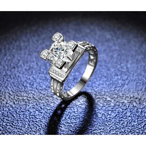 Wedding Bands 925 Silver 1 Carat Moissanite Ring D Color Engagement Wedding Jewelry Anniversary