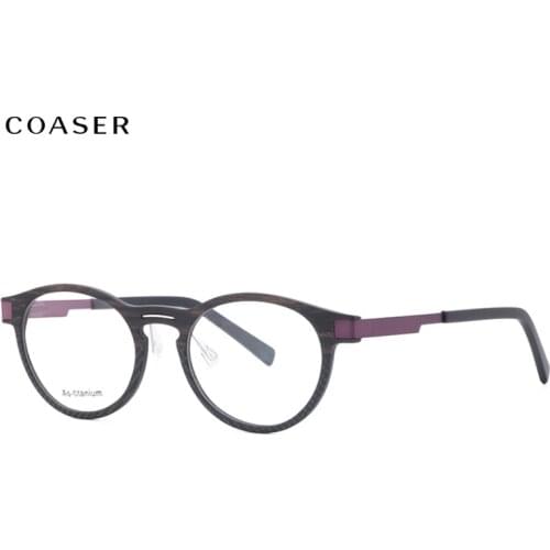 Great Round Carbon Fibre Eyeglasses Women Acetate Glasses Frame Men Vintage Optical Prescription Style Fullrim Lighter Eyewear