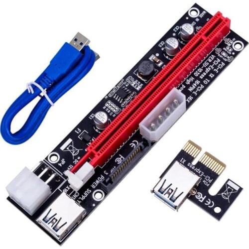 VER009S PCI-E Riser Card 009S PCIE 1X To 16X Extender 6Pin Power 60cm USB 3.0 Cable For Graphics Card PCI-E GPU Extender