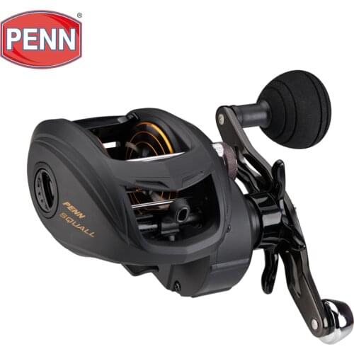 PENN Brand Squall Low Profile Fishing Reel SQL200LP SQL300LP SQL400LP 5+1BB Full Metal Body Saltwater Baitcasting Reel