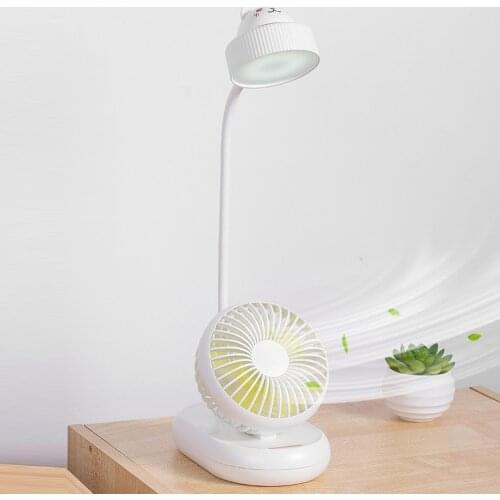 LED Desk Lamp 6500-7500k Three Mode Table Lamp With Fan USB Rechargeable Adjustable Eye Care Table Light For School Home Office