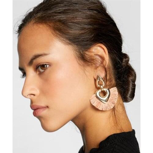 Alloy Water Drop Ladies Tassel Earrings 9 Colors Multi-layered Handmade Braided Bohemian Big Statement Drop Earrings ET807