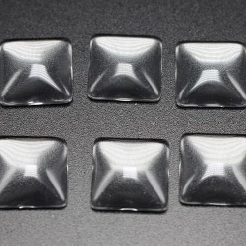 50 Transparent Clear Square Dome Flatback Glass Cabochon 12X12mm