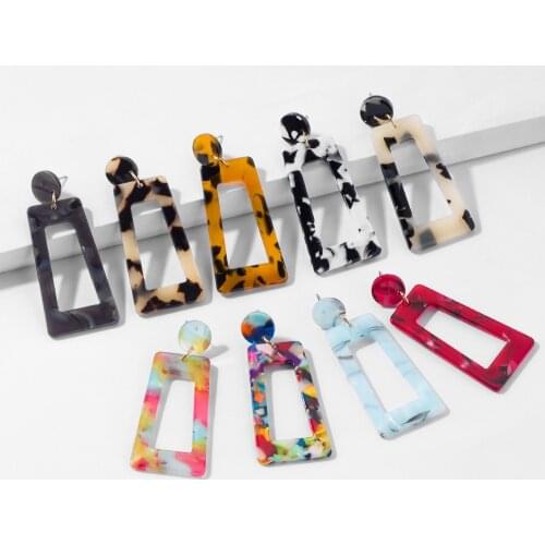 Acrylic Acetate Plate Color Long Pendant Earrings European and American Hot Selling Fashion Simple Female Stud Jewelry Wholesale