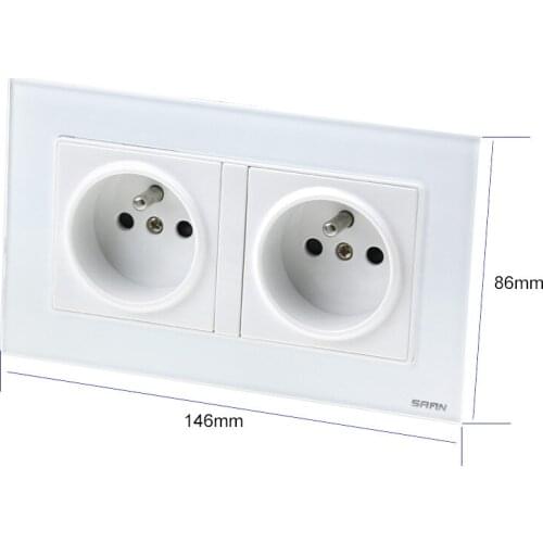 Double row multi-purpose foreign trade socket outlet standard socket French circular 2 hole socket with cylinder 16A