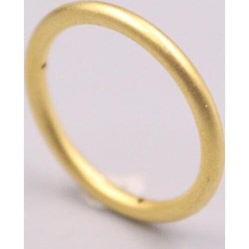 999 24K Yellow Gold Ring For Women Real Gold 3D Hard Gold Smooth Surface Hollow Lucky Female Love Wedding Gold Ring US 5-10