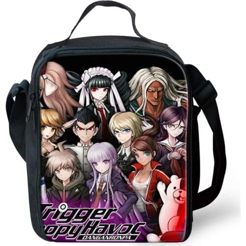 Fashion Insulated Lunch Bags Danganronpa Design Water-proof Meal Pockets Bag Office Men & Women Meal Container Bags