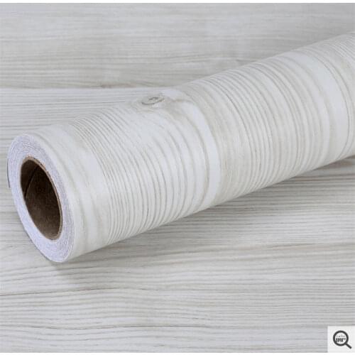 Gray White Wood Grain Stickers Wardrobe Cabinet Table Furniture Renovation Stickers Self-Adhesive PVC Waterproof Wallpaper