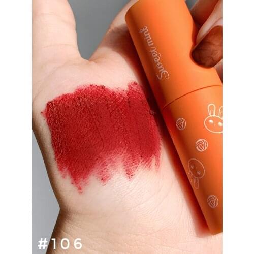 Sweet mint lip gloss cream orange red appearance soft silky long lasting nude makeup brown red matte liquid lipstick AC341