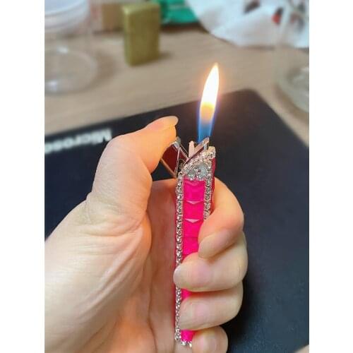 Ladies Lighter Handmade Diamond DIY Ladies Gift Butane Gas Cigarette Accessories