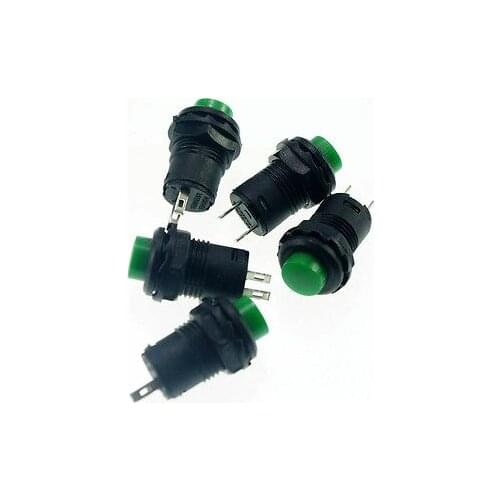 10)Green OFF-(ON) 2Pin SPST 1.5A 250VAC 12mm Hole Momentary NO PushButton Switch